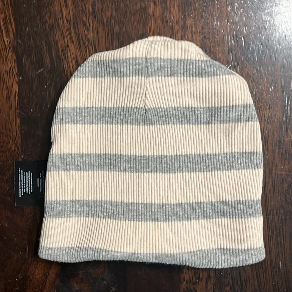 7 For All Mankind Baby Camo Beanie AND Volcom Striped Beanie BUNDLE